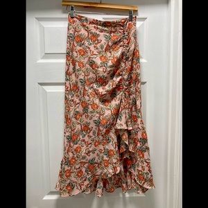 Max Studio Cinched Floral Skirt